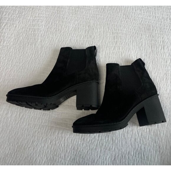 Vince Henderson Weatherproof Suede Chelsea Chunky Ankle Boot Black SZ 9.5M NEW - Picture 7 of 15